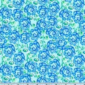   Flowers Blue Fabric By The Yard mark_lipinski Arts, Crafts & Sewing