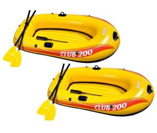   INTEX Club 200 Inflatable Raft Boat w/ Oars & Pump 078257583317  