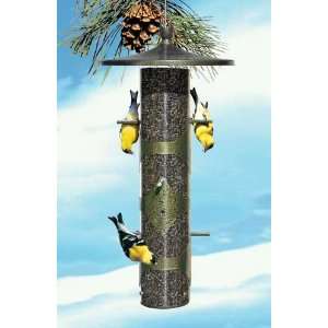   Upside Down Finch Feeder, Attractive Metal Top, Port Bands and Perches