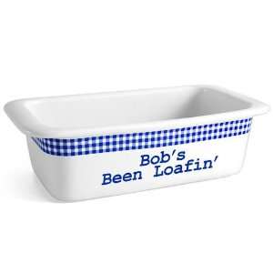  Personalized Blue Gingham Loaf Pan
