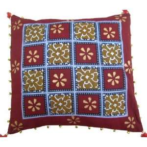   Throw Pillow Cases from India Block Printed with Bells