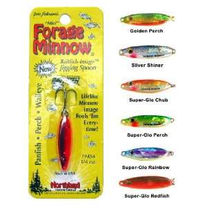   Forage Minnow JigN Spoons Size 1/8 oz.; Color Super Glo Redfish