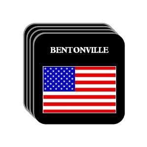 US Flag   Bentonville, Arkansas (AR) Set of 4 Mini Mousepad Coasters