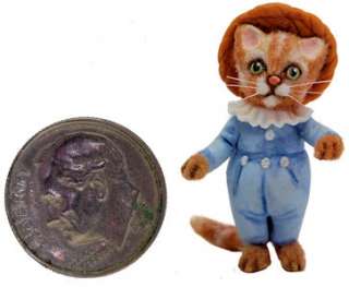 SCALE TINY FURRED TOM KITTEN CAT NURSERY TOY DOLL HOUSE MINIATURE 