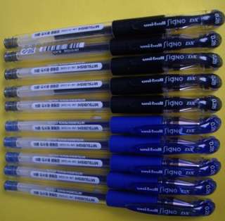 10 pcs Uni ball Signo DX 0.28mm gel pen ( 5 blue 5 BLACK )