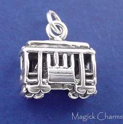 Sterling CABLE CAR San Francisco TROLLEY 3D Charm  