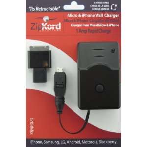  ZipKord 515Tmix4 Micro Retractable wall Charger with 