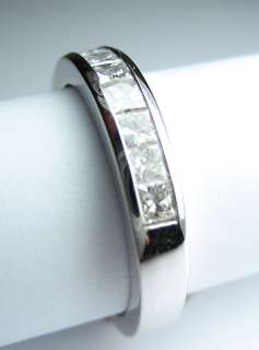  SET PRINCESS CUT DIAMOND WEDDING ANNIVERSARY BAND RING PLATINUM  