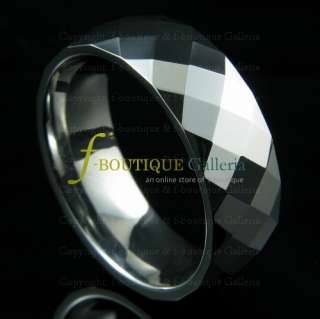CRAZY 88s 8MM TUNGSTEN CARBIDE RING BAND W 90 FACETS   