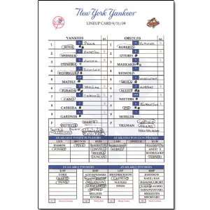   Line Up Card  Jeter All Time Hit Leader Game  11X17