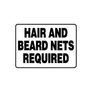  HAIR AND BEARD NETS REQUIRED 10 x 14 Adhesive Vinyl Sign 