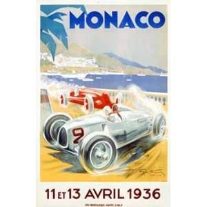  Geo Ham   Monaco Grand Prix 1936 Giclee on acid free paper 