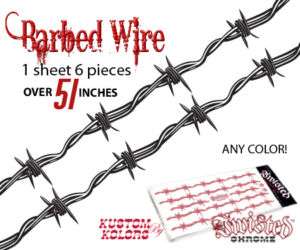 BARBED WIRE BARB DECAL STICKER OVER 51 INCHES ANY COLOR  