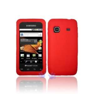  Samsung M820 Galaxy Prevail Silicone Skin Case   Red (Free 