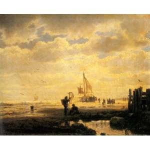  Hand Made Oil Reproduction   Andreas Achenbach   32 x 26 