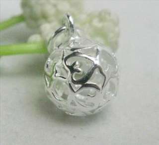 925 sterling silver hollow sphere charm10x10mm SA570  