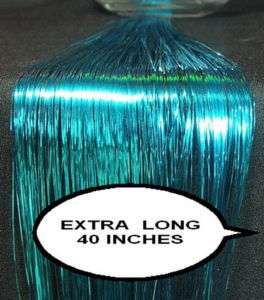 240 STRAND 40SHINY TURQUOISE BLUE SILK HAIR TINSEL#L10  