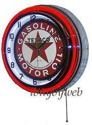   clock metal this retro neon clock features a classic texaco star tin