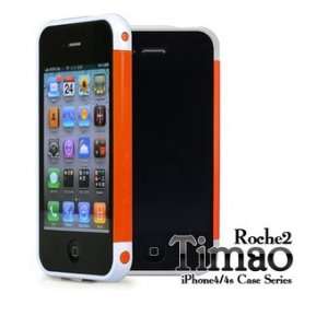  ROCHE2 TIMAO BUMPER CASE for iPhone4/4S WHITE/ORANGE 