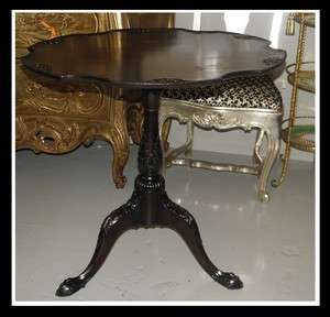 Antique Chippendale Magogany Tilt Top Tea Table NR  