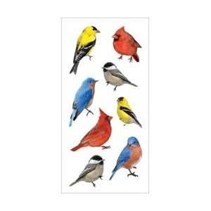  Paper House Stickers 2X4 3/Pkg   Backyard Birds Backyard 