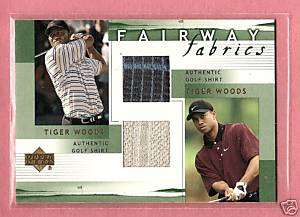2002 fairway fabrics TIGER WOODS shirt swatch DUAL @@  