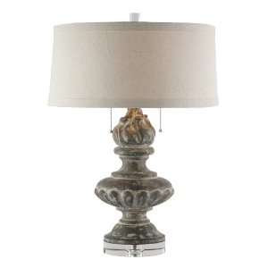  Pair Tielt Weathered Gray European Urn Table Lamps