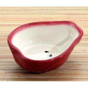  Red Pear Dipping Bowl, Set Of 2 Collectible Fruit Ceramic 