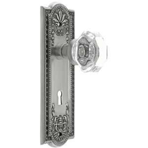 Meadows Style Mortise Lock Set in Antique Pewter with Waldorf Crystal 