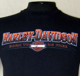 Harley Davidson Orlando Florida Alligator Born To Be Free Mens T shirt 