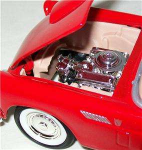 1956 Ford Thunderbird Convertible   124 Scale Diecast Model   Red 
