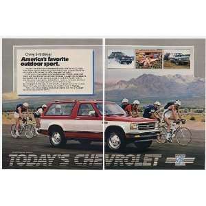 1984 Chevy S 10 Blazer Bicyclists 2 Page Print Ad (7407 