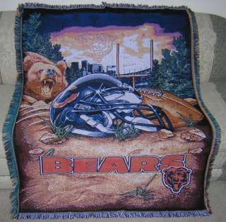New Chicago Bears Throw Blanket Football Stadium Logo  