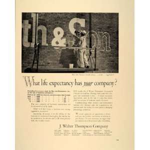  1939 Ad J. Walter Thompson Advertising Sign Painter 