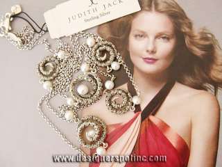 New Jj Judith Jack Long Pearl Swirl Necklace $295  