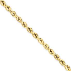 solid 14k gold regular rope chain 24 4mm thick lobster lock clasp 33 