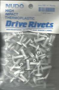 NUDO High Impact Thermoplastic Drive Rivets 3/4 100NEW 749159500015 