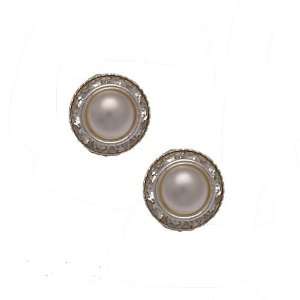  Zara 10mm small Silver White Pearl Clip Earrings Jewelry