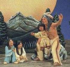 CERAMIC BISQUE INDIAN STORYTELLER & KIDS~READY TO PAINT  