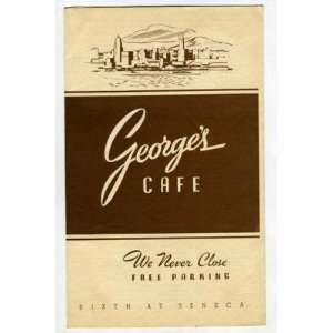  Georges Cafe Menu 24 Hour Seattle Washington 1943 