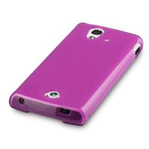 SONY ERICSSON XPERIA RAY GEL SKIN CASE   PURPLE, WITH QUBITS BRANDED 