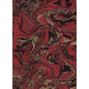  Nepalese Marbled Lokta Paper  Gold & Black on Red 20x30 