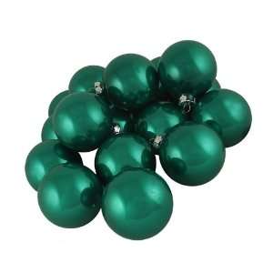  Club Pack of 36 Pearl Peacock Green Glass Ball Christmas 