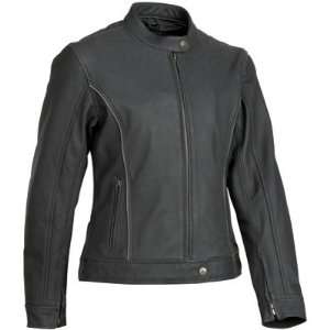 River Road Black Pearl Perforated Leather Ladies Motorcycle Jacket 
