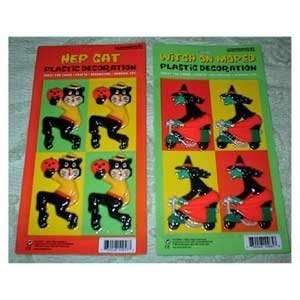  50s style WITCH & BLACK HEP CAT decorations Beistle