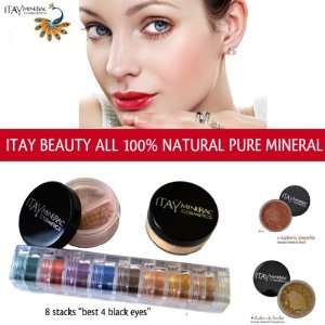 Itay Beauty Mineral Cosmetics Eye Shadow Shimmer 8 Stack Best 4 Black 