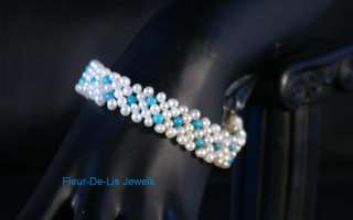 Jay King MINE FINDS Turquoise & Pearl Magnetic Bracelet Sterling 
