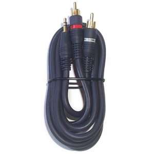  Black Point Products BA 141 Gold 6 Foot 2 RCA Plugs to 3 