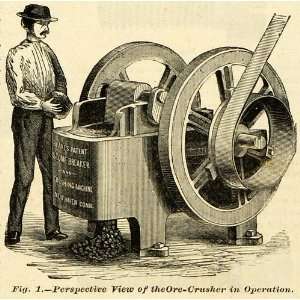  1873 Print Ore Crusher Antique Machinery Blake Crusher Co 