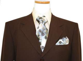 NWT~GIANNI VIRONI~SOLID BROWN SUPER100S SUIT~38R~$200  